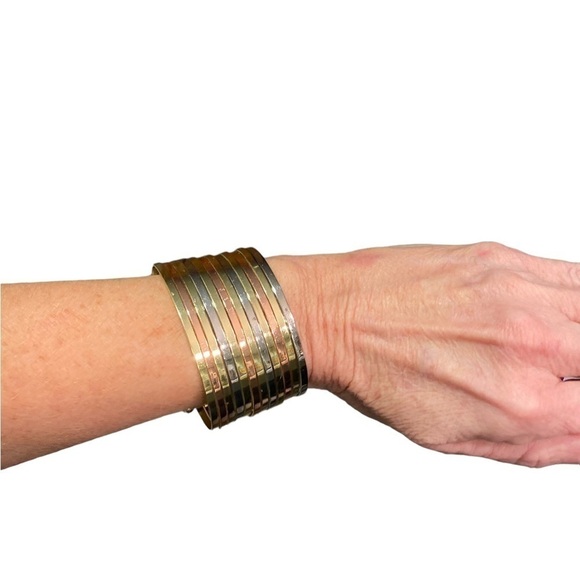 None Jewelry - Tri-colored Cuff Bracelet